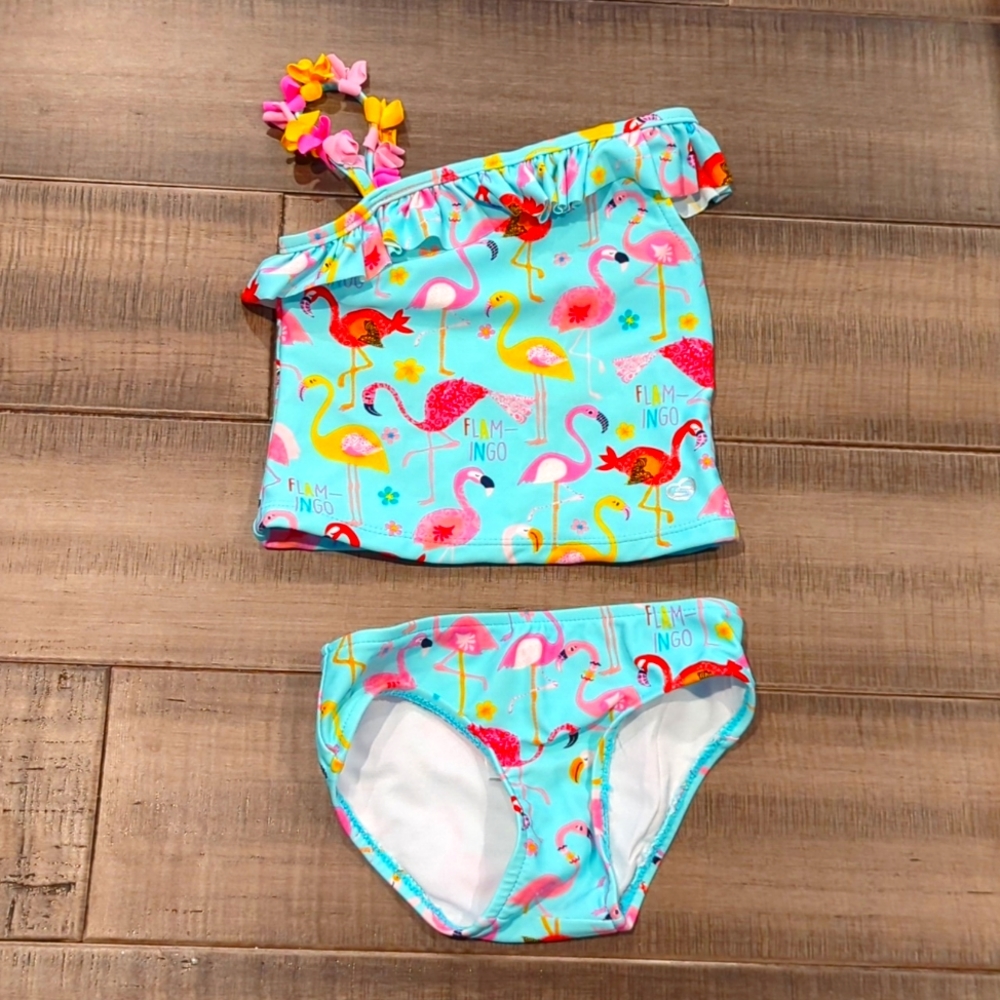 Two Piece Tankini Swimsuit / Flamingo / 18 months